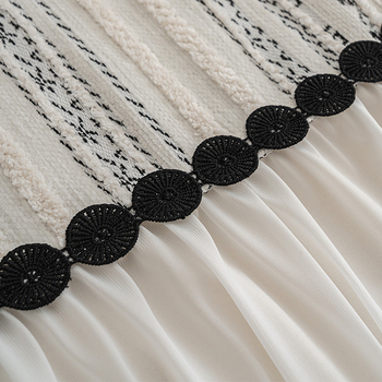 Poťah na sedačku z chenille, univerzálny pre všetky sezóny, pruhovaný vzor, ľahký luxusný štýl, tvar doily