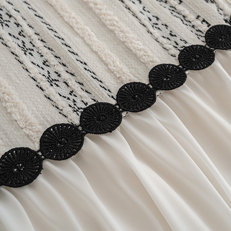 Poťah na sedačku z chenille, univerzálny pre všetky sezóny, pruhovaný vzor, ľahký luxusný štýl, tvar doily