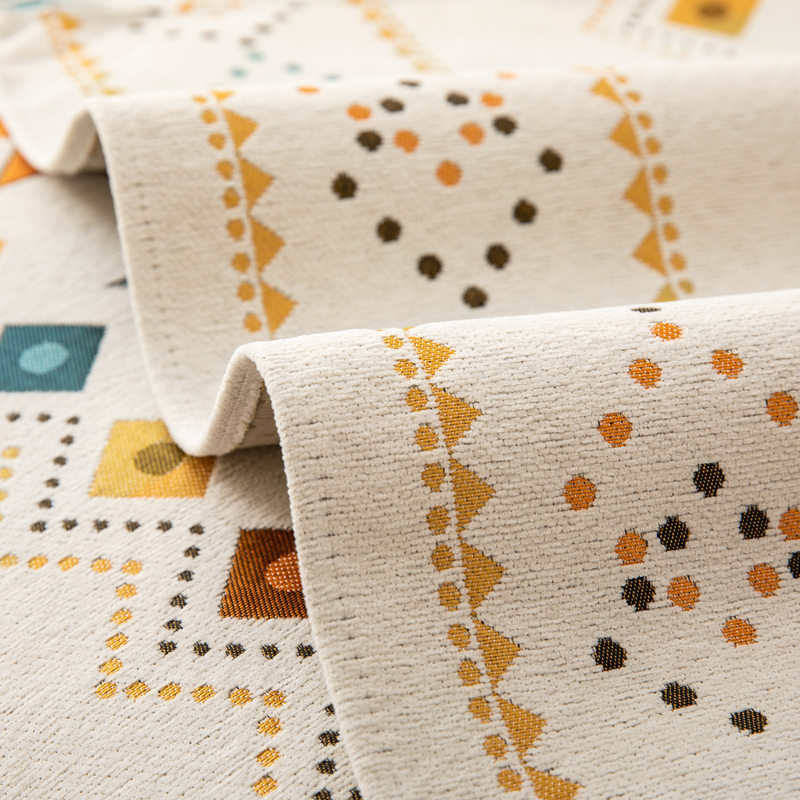 Modulárna sedačková vankúš – protišmykový Chenille poťah, bohémska retro geometrická výšivka, univerzálny dizajn pre všetky ročné obdobia, vzor 22036293986