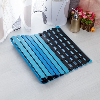 Αντιολισθητικό χαλάκι μπάνιου, τετράγωνο πλαστικό, σχέδιο ριγέ ή σταθερό μοτίβο, πλένεται στο χέρι, κατάλληλο για μπάνιο