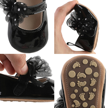 Topánky pre batoľatá dievčatá, štýl princezná, PU vrchná časť, jar a jeseň, protišmyková podrážka, zapínanie na suchý zips