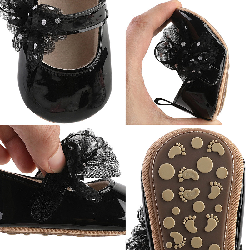 Topánky pre batoľatá dievčatá, štýl princezná, PU vrchná časť, jar a jeseň, protišmyková podrážka, zapínanie na suchý zips