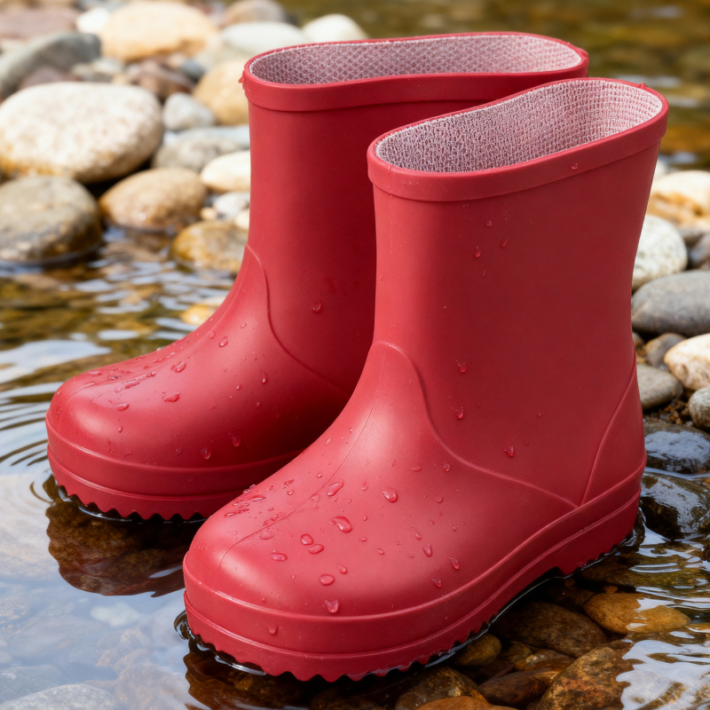 Detské dažďové topánky, stredná výška lýtka, PVC vrchnok, vek 1–12 rokov, Jieyang Guangdong