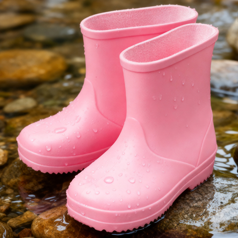 Detské dažďové topánky, stredná výška lýtka, PVC vrchnok, vek 1–12 rokov, Jieyang Guangdong