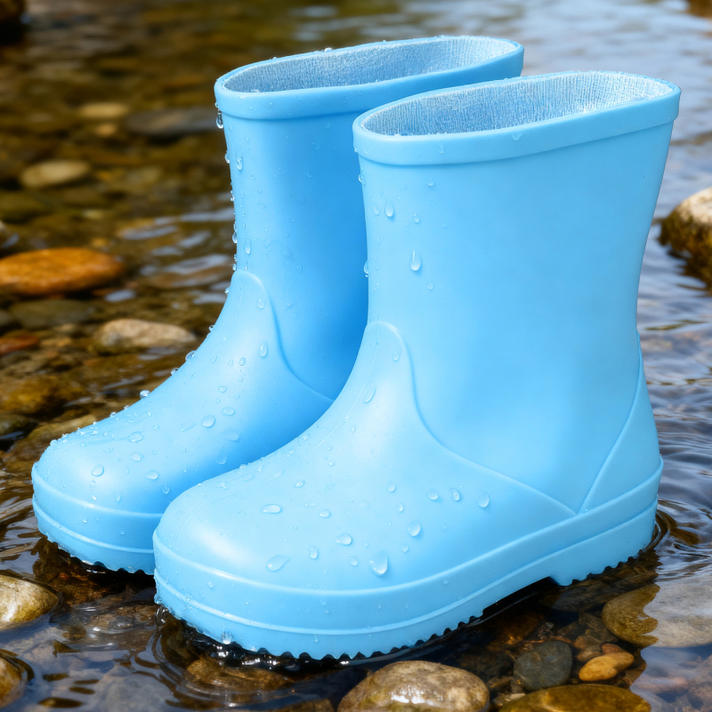 Detské dažďové topánky, stredná výška lýtka, PVC vrchnok, vek 1–12 rokov, Jieyang Guangdong
