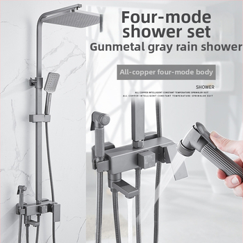 Set sprchovej hlavice s horným prúdom, mosadz, ovládanie teploty s digitálnym displejom, konštantná teplota, nástenná montáž