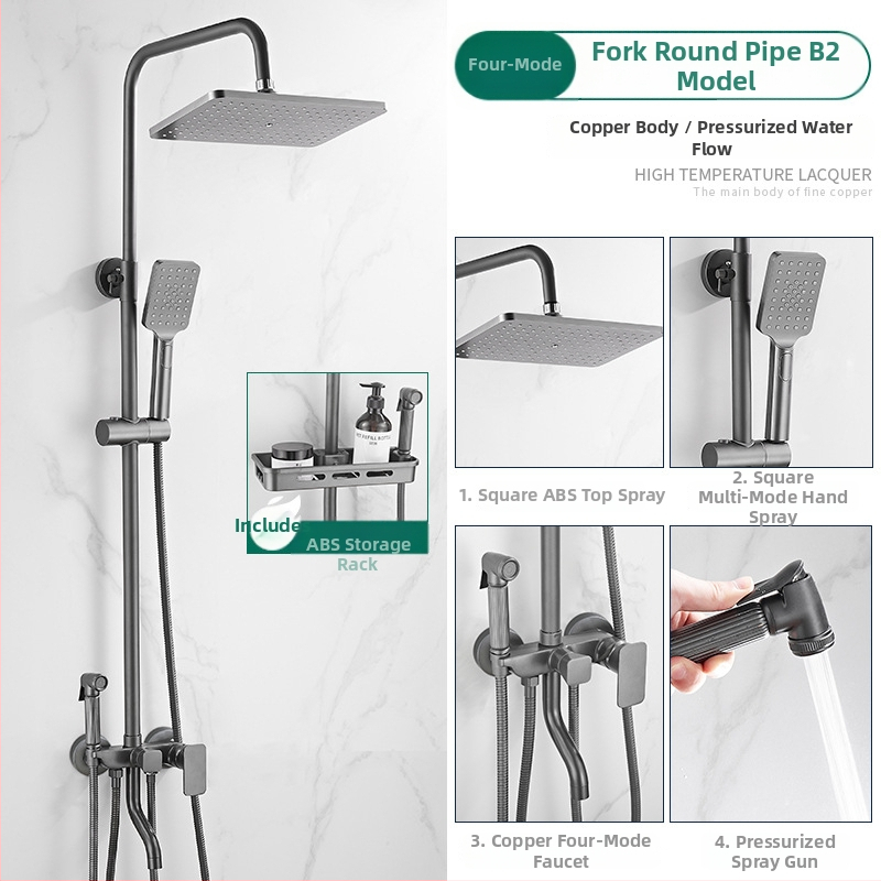 Set sprchovej hlavice s horným prúdom, mosadz, ovládanie teploty s digitálnym displejom, konštantná teplota, nástenná montáž