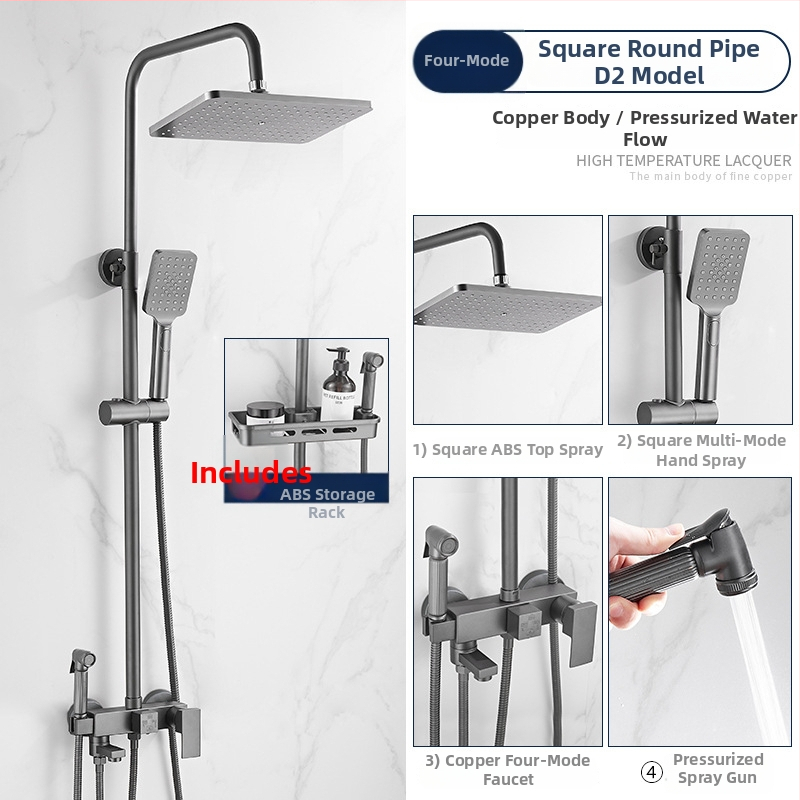 Set sprchovej hlavice s horným prúdom, mosadz, ovládanie teploty s digitálnym displejom, konštantná teplota, nástenná montáž