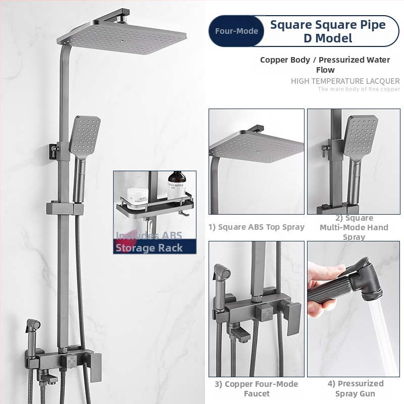 Set sprchovej hlavice s horným prúdom, mosadz, ovládanie teploty s digitálnym displejom, konštantná teplota, nástenná montáž