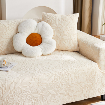 Jacquardový velúr poťah na trojmiestny gauč, kvetinový vzor, prispôsobiteľné spracovanie, minimalistický štýl