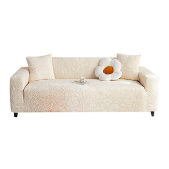 Jacquardový velúr poťah na trojmiestny gauč, kvetinový vzor, prispôsobiteľné spracovanie, minimalistický štýl