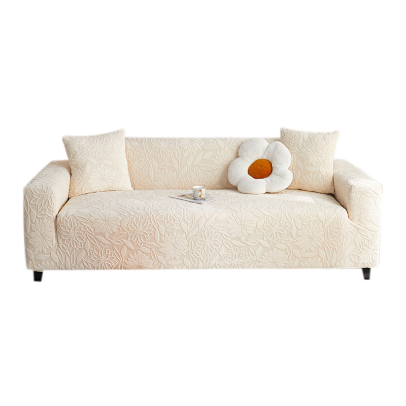 Jacquardový velúr poťah na trojmiestny gauč, kvetinový vzor, prispôsobiteľné spracovanie, minimalistický štýl