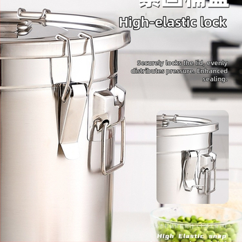 Kontajner na skladovanie ryže so zámkom proti hmyzu a vlhkosti, 304 nerezová oceľ, potravinárska kvalita