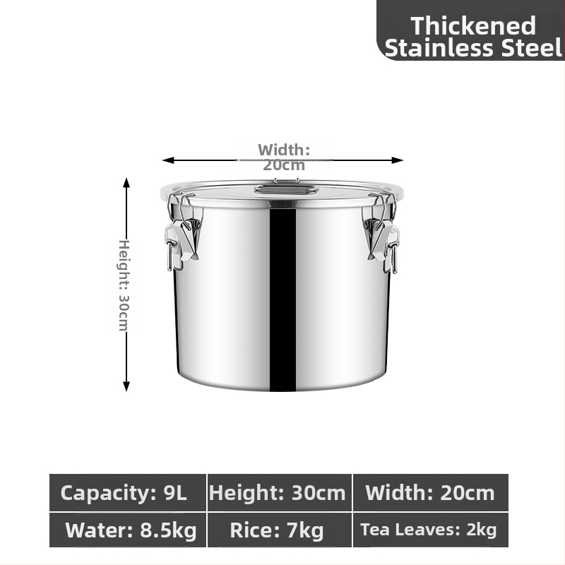 Kontajner na skladovanie ryže so zámkom proti hmyzu a vlhkosti, 304 nerezová oceľ, potravinárska kvalita