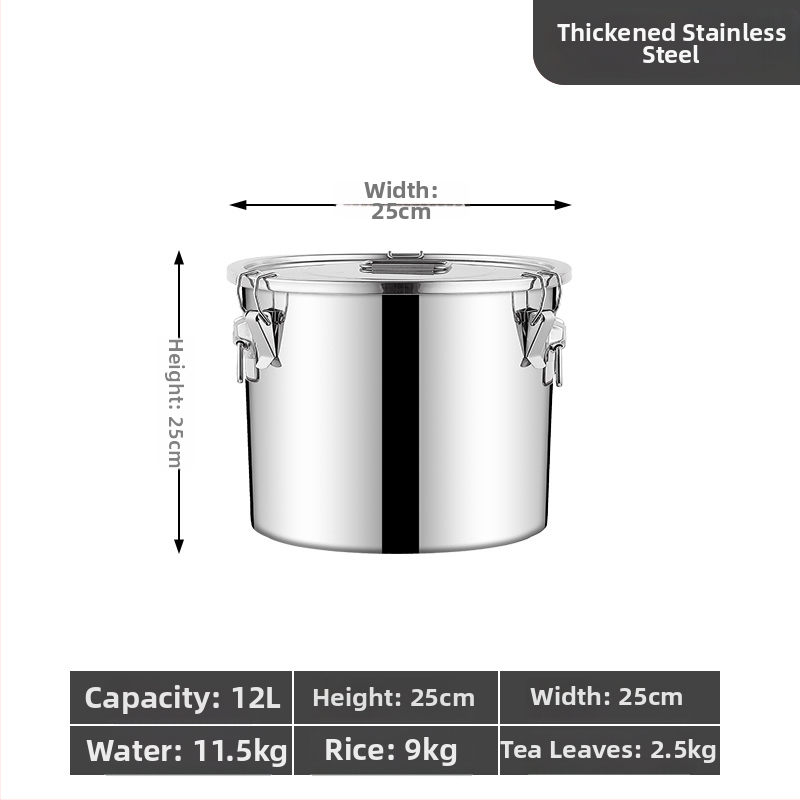 Kontajner na skladovanie ryže so zámkom proti hmyzu a vlhkosti, 304 nerezová oceľ, potravinárska kvalita