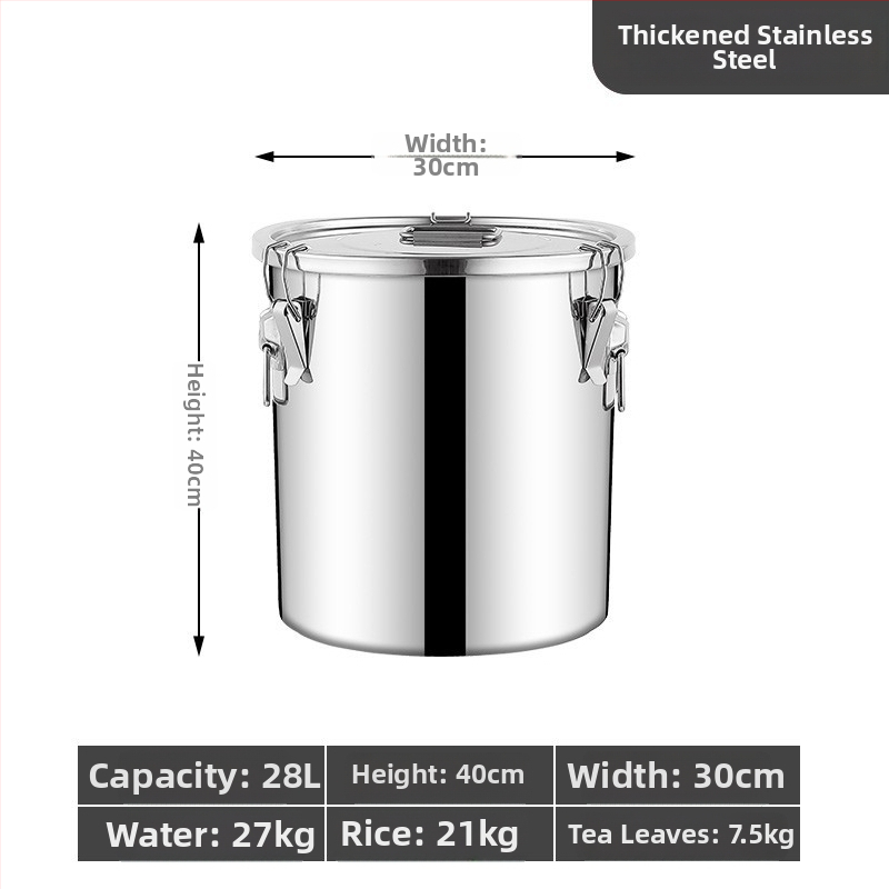 Kontajner na skladovanie ryže so zámkom proti hmyzu a vlhkosti, 304 nerezová oceľ, potravinárska kvalita