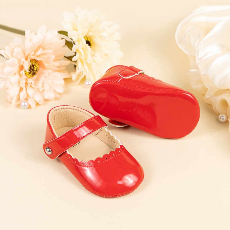 Princeznovské topánky pre batoľatá s protišmykovou gumovou podrážkou, PU vrchná časť, zapínanie na suchý zips, nízky strih