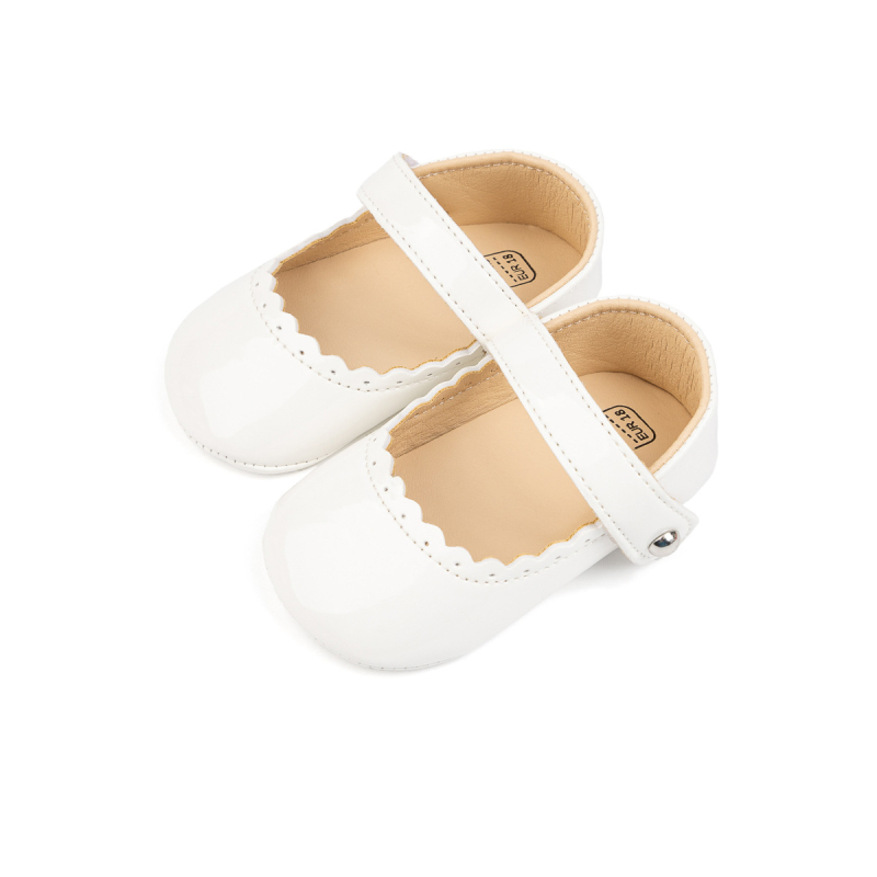 Princeznovské topánky pre batoľatá s protišmykovou gumovou podrážkou, PU vrchná časť, zapínanie na suchý zips, nízky strih