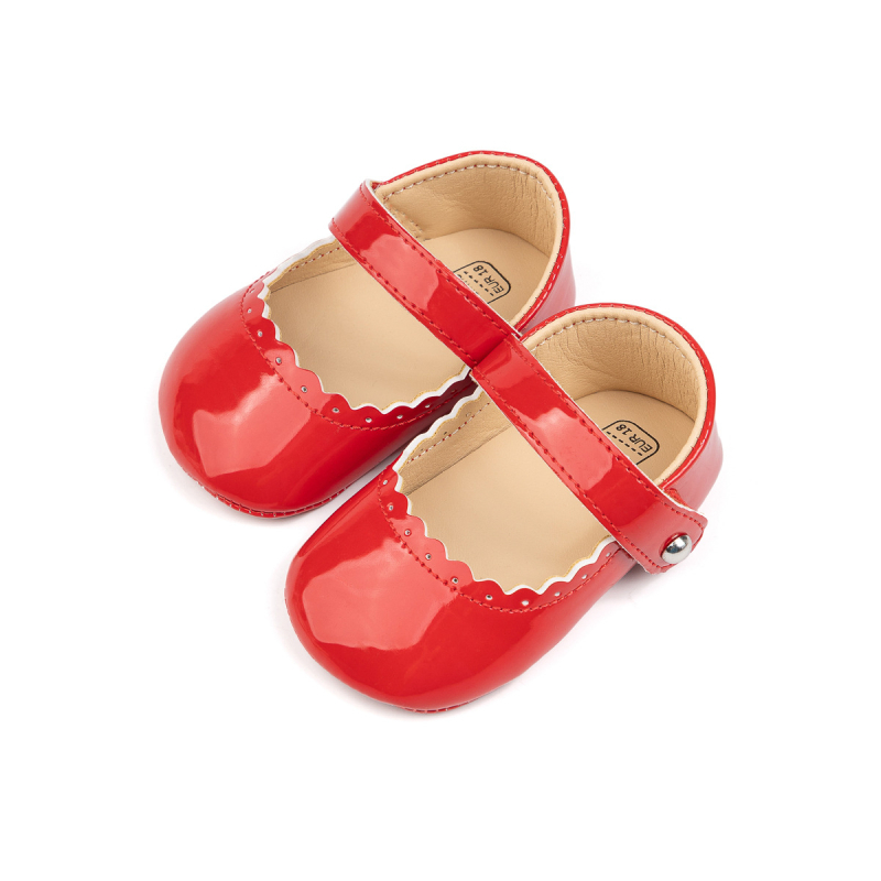 Princeznovské topánky pre batoľatá s protišmykovou gumovou podrážkou, PU vrchná časť, zapínanie na suchý zips, nízky strih