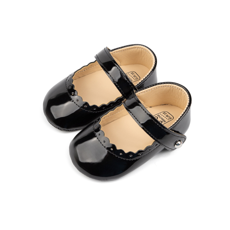 Princeznovské topánky pre batoľatá s protišmykovou gumovou podrážkou, PU vrchná časť, zapínanie na suchý zips, nízky strih