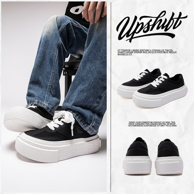 Štýlové tenisky s hrubou podrážkou, priedušný plátenný vrch, sieťová výstelka, šnúrky, guľatá špička