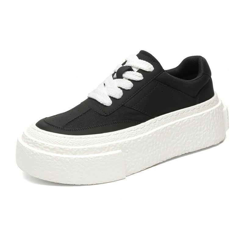 Štýlové tenisky s hrubou podrážkou, priedušný plátenný vrch, sieťová výstelka, šnúrky, guľatá špička