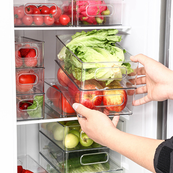 Box na skladovanie v chladničke pre ovocie a zeleninu, potravinársky plast, jednoduchý štýl, kuchynský organizér