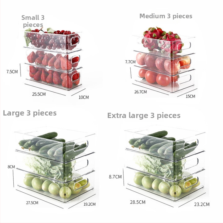 Box na skladovanie v chladničke pre ovocie a zeleninu, potravinársky plast, jednoduchý štýl, kuchynský organizér