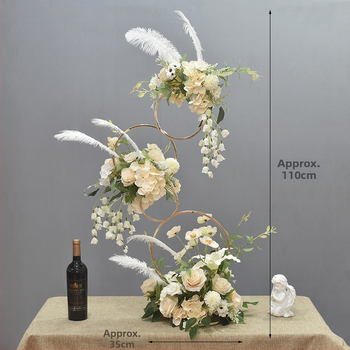 Donut tvarovaný ozdobný kovový kvetinový doplnok so hodvábnymi margarétami