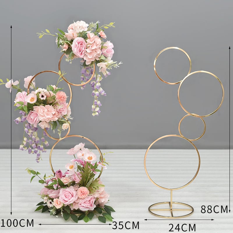 Donut tvarovaný ozdobný kovový kvetinový doplnok so hodvábnymi margarétami