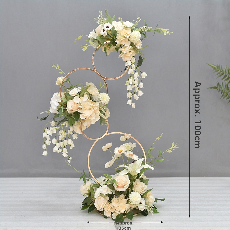 Donut tvarovaný ozdobný kovový kvetinový doplnok so hodvábnymi margarétami