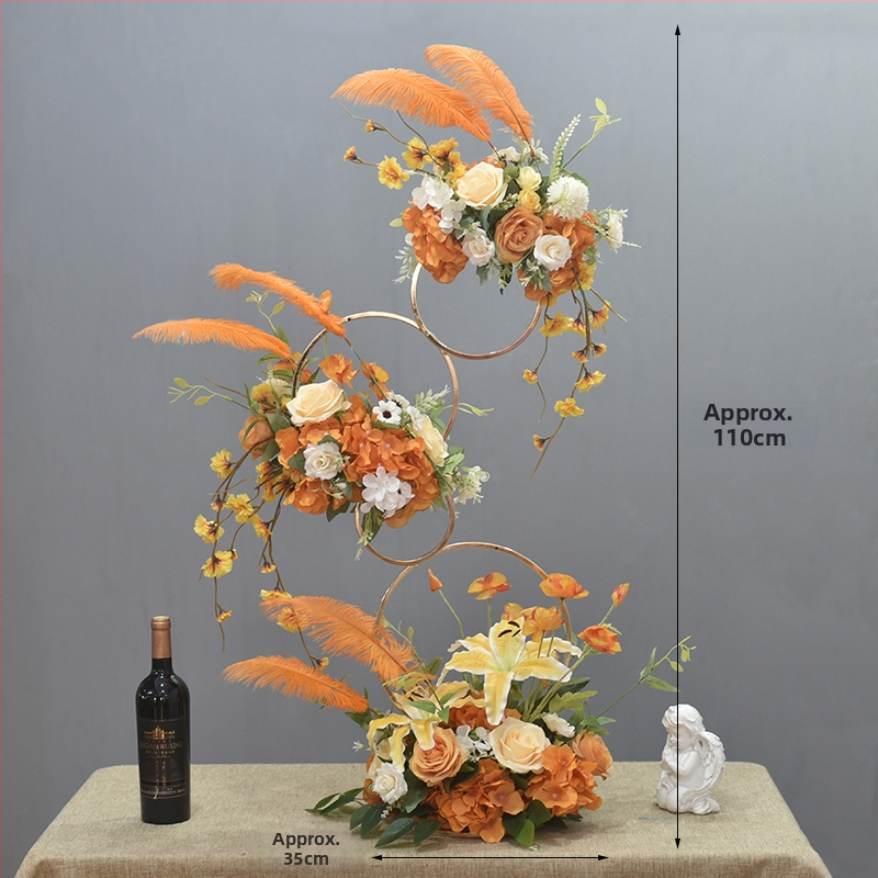 Donut tvarovaný ozdobný kovový kvetinový doplnok so hodvábnymi margarétami