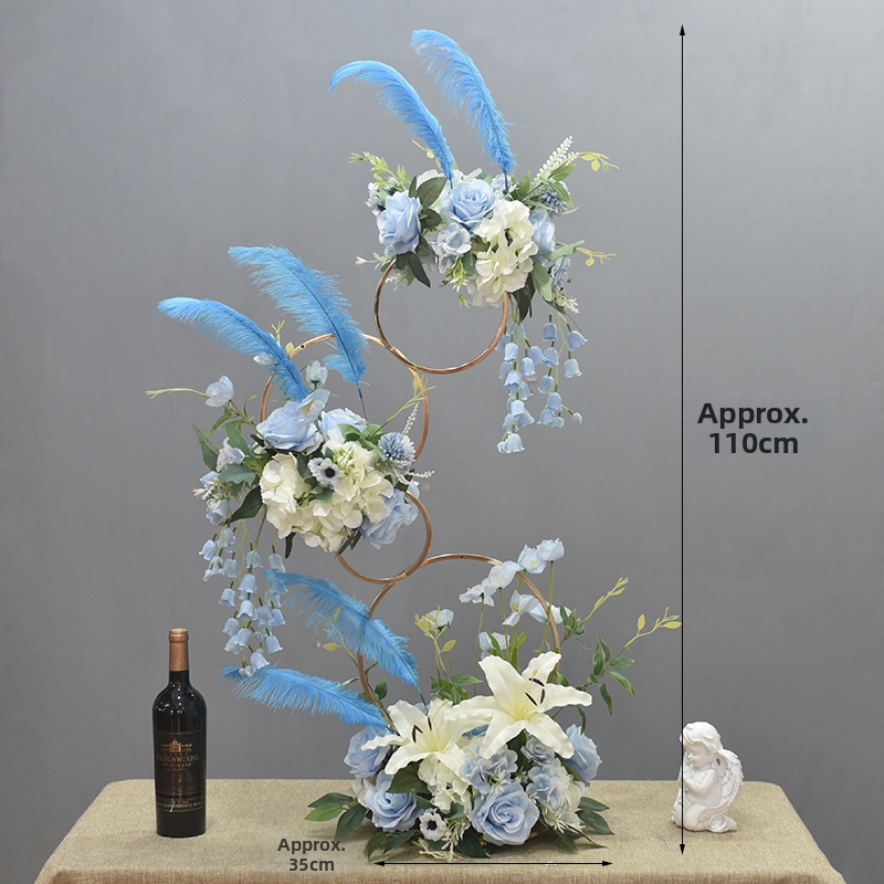 Donut tvarovaný ozdobný kovový kvetinový doplnok so hodvábnymi margarétami