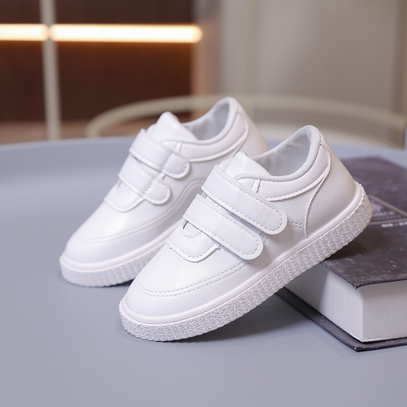 Детски спортни обувки за момичета с лепенка, PU горна част, гумена подметка, нисък връх, за деца 4–16 години