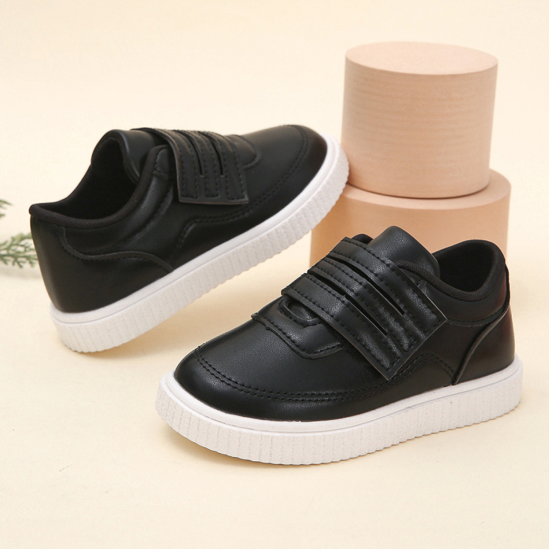 Detské tenisky pre dievčatá na suchý zips, PU vršok, gumová podrážka, nízky strih, 4–16 rokov