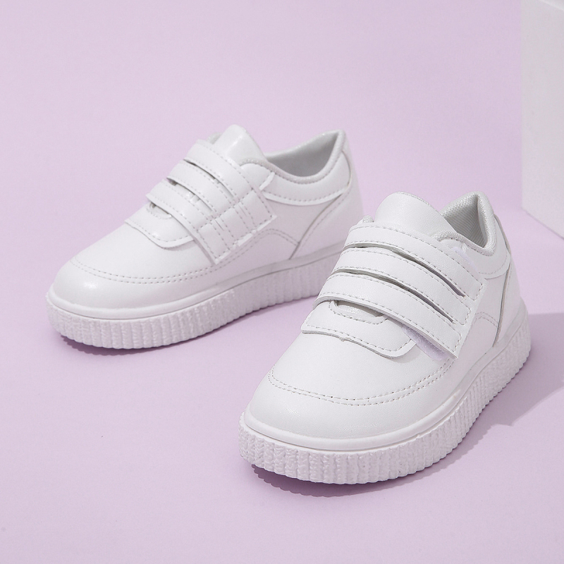 Detské tenisky pre dievčatá na suchý zips, PU vršok, gumová podrážka, nízky strih, 4–16 rokov