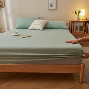 Youke Life Κουβέρτα κρεβατιού – πολυεστερο-βαμβακή ανάμιξη, υφαντή ύφανση τύπου twill, αντίδραστική εκτύπωση και βαφή, μονόχρωμο σχέδιο, βάρος κάτω από 300 g