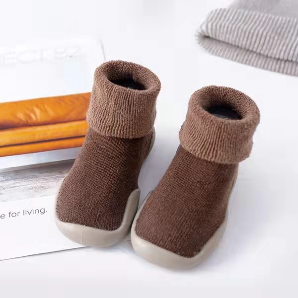 Детски обувки за прохождащи – високи обувки, райета, корейски стил; дишащи, антихлъзгащи и топли; за деца на възраст 12–36 месеца