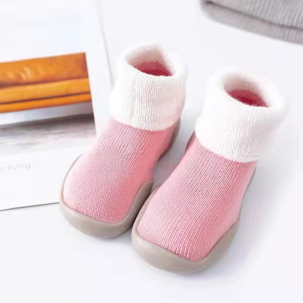 Детски обувки за прохождащи – високи обувки, райета, корейски стил; дишащи, антихлъзгащи и топли; за деца на възраст 12–36 месеца