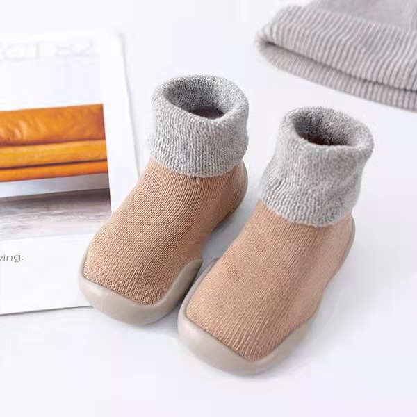 Детски обувки за прохождащи – високи обувки, райета, корейски стил; дишащи, антихлъзгащи и топли; за деца на възраст 12–36 месеца