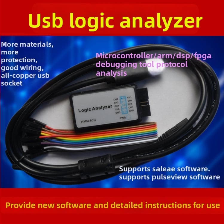 USB logický analyzér 24 MS/s, 8 kanálov, kompatibilný so Sigrok