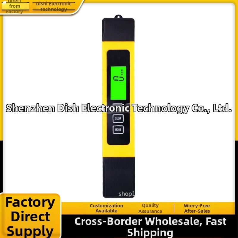 Prenosný tester kvality vody TDS/EC so spätným podsvietením — EC004, 0–9999 ppm, presnosť ±2%, meria ťažké kovy a celkovú tvrdosť