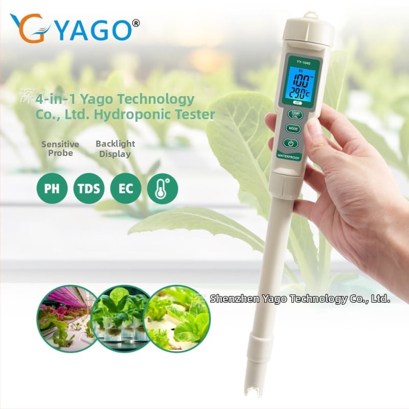 Rýchly 4-v-1 analyzátor kvality vody: pH, celková tvrdosť, TDS/EC vodivosť a teplota | Model YY-1040