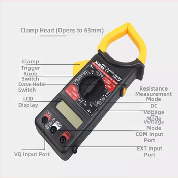 WestJet klampový digitálny multimeter s ochranou proti prehriatiu, AC voltmeter, digitálny displej, rozsah kapacity 4