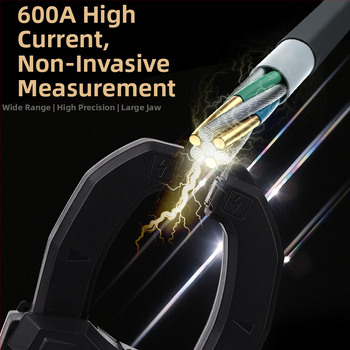 Digitálny kliešťový merač, multifunkčný multimetr, rozsah 600A, displej 1999