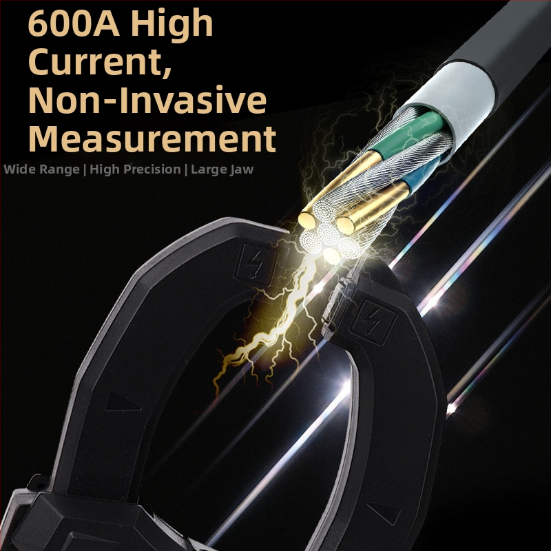 Digitālais kloķa ampermērītājs, daudzfunkcionāls multimetrs, 600A diapazons, 1999 displejs