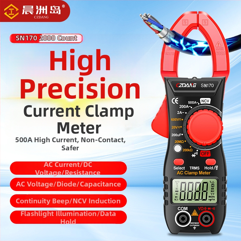 CZDANG Vysoko presný prenášateľný kliešťový multimeter s digitálnym displejom pre elektrikárov