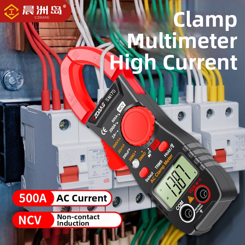 CZDANG Augstas precizitātes pārnēsājams skavas ampermetrs ar digitālo displeju elektrisko darbu vajadzībām