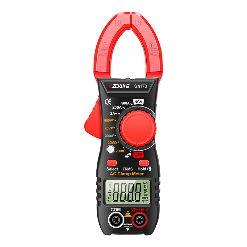 CZDANG Augstas precizitātes pārnēsājams skavas ampermetrs ar digitālo displeju elektrisko darbu vajadzībām