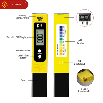 Chenzhou Island Prenosný analyzátor kvality vody pre meranie pH a slanosti – rozsah pH 0.0–14.0, presnosť 0.1 pH, napájanie 3V